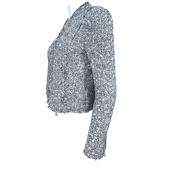 Navy/White Rebecca Taylor Stretch-Boucle Crop Jacket Size 8 - Picture 15 of 16